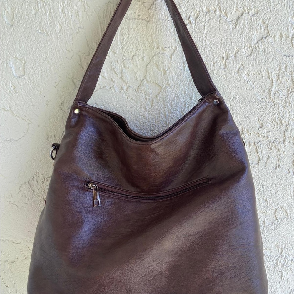 Elegant Brown Leather Hobo Bag